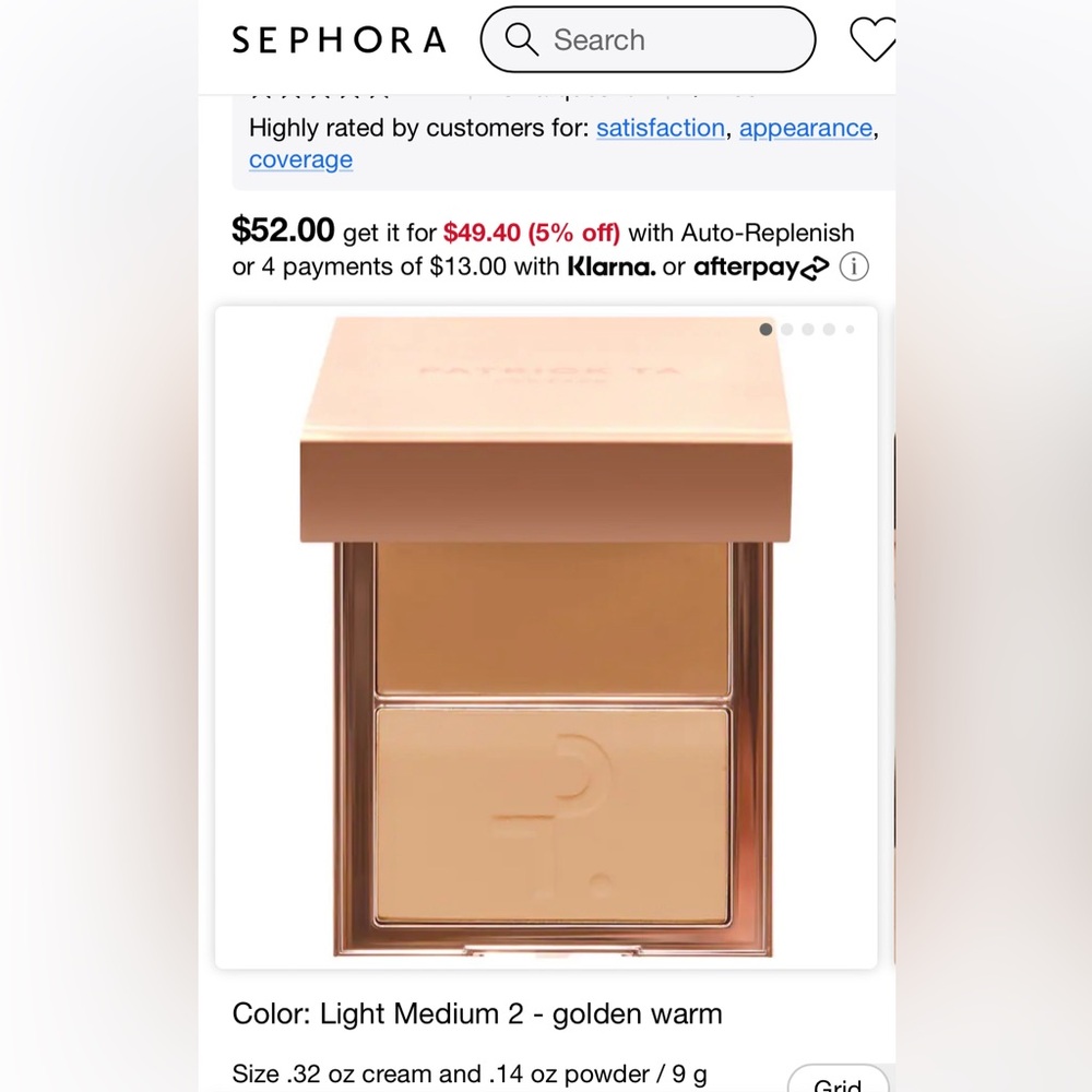 PATRICK TA light medium 2 Crème foundation